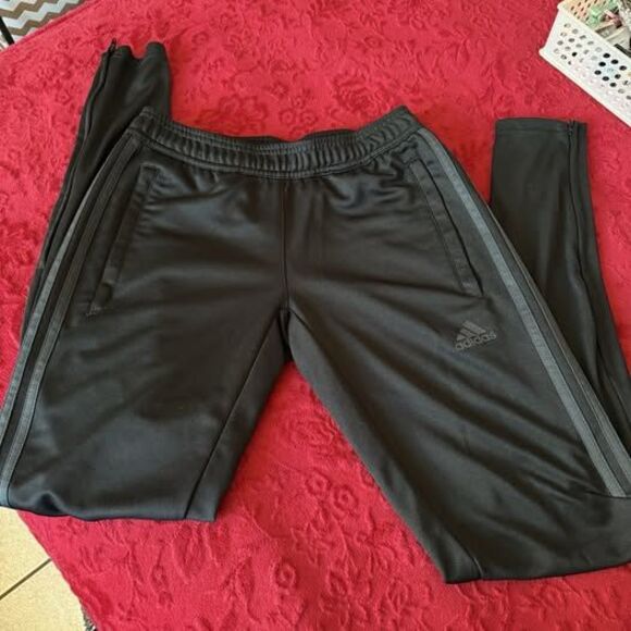 Adidas Soccer Climacool Tiro 17 Training Pants Black Gray Stripes Womens size XS - Picture 1 of 9